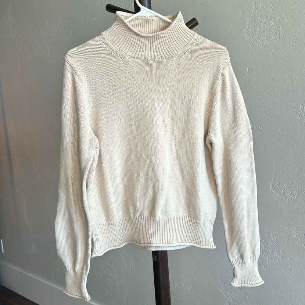J. Crew Cream Stylish Soft Turtleneck Sweater - New with Tags - Size M